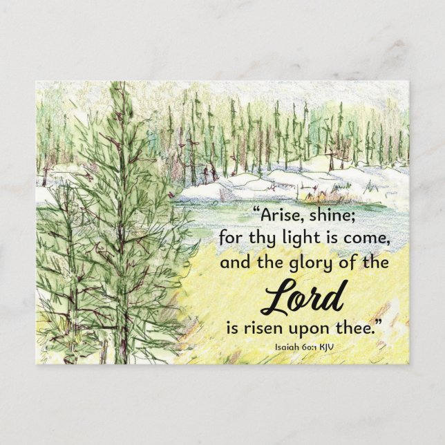 Carte Postale Prayer Card Isaiah Scripture Mountain Lake (Devant)