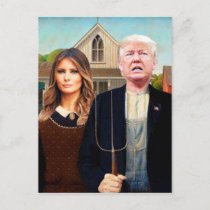 Carte postale préadressée à Trump American Gothic