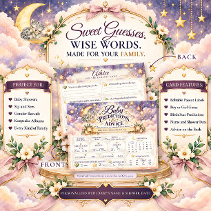 Carte Postale Prédictions et conseils pour la baby shower de béb