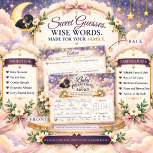 Carte Postale Prédictions et Conseils pour la Baby Shower de Béb