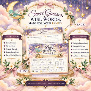 Carte Postale Prédictions et conseils pour la baby shower de la