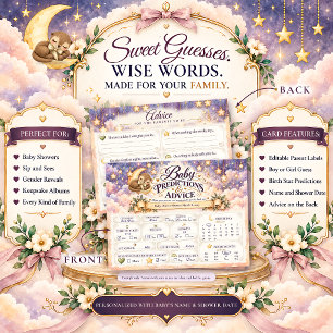 Carte Postale Prédictions et Conseils pour la Baby Shower de la