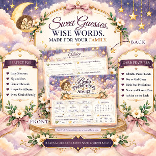 Carte Postale Prédictions et Conseils pour la Baby Shower du Hér