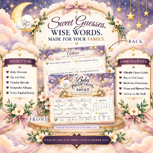Carte Postale Prédictions et Conseils pour une Baby Shower Bicho