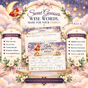 Carte Postale Prédictions et Conseils pour une Baby Shower de Pe