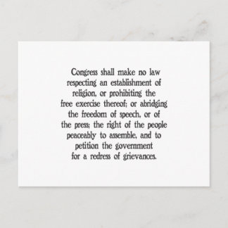 Carte Postale Premier amendement