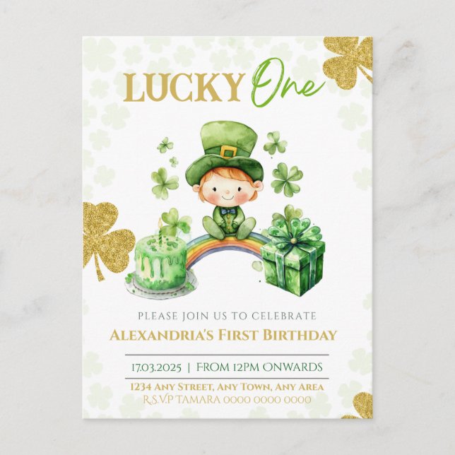 Carte Postale Premier anniversaire de Lucky One St Patricks (Devant)