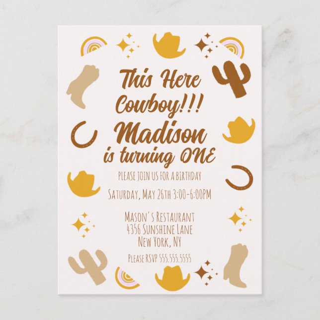 Carte Postale Premier anniversaire Rainbows Rodeos Anniversaire  (Devant)