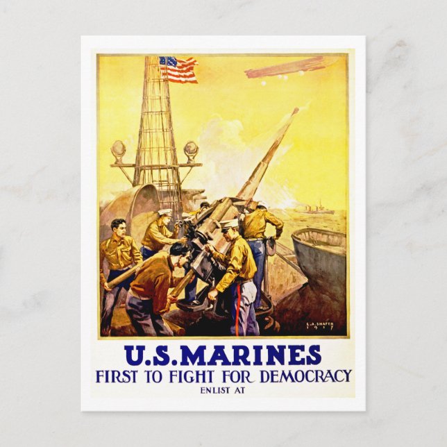 Carte Postale Premier combat pour la démocratie (Devant)