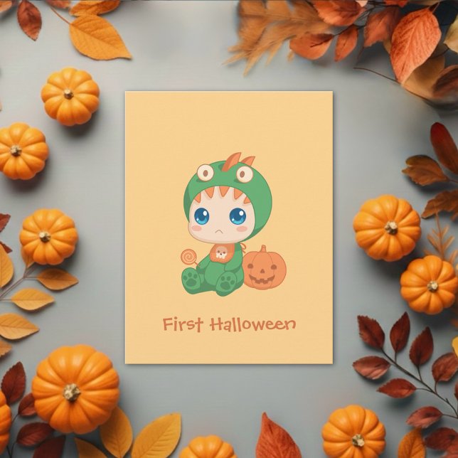 Carte Postale Premier déguisement de dinosaure de dragon pour bé (Créateur téléchargé)