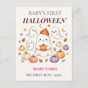 Carte Postale Premier Halloween de bébé 2026 Personnalisé Mignon