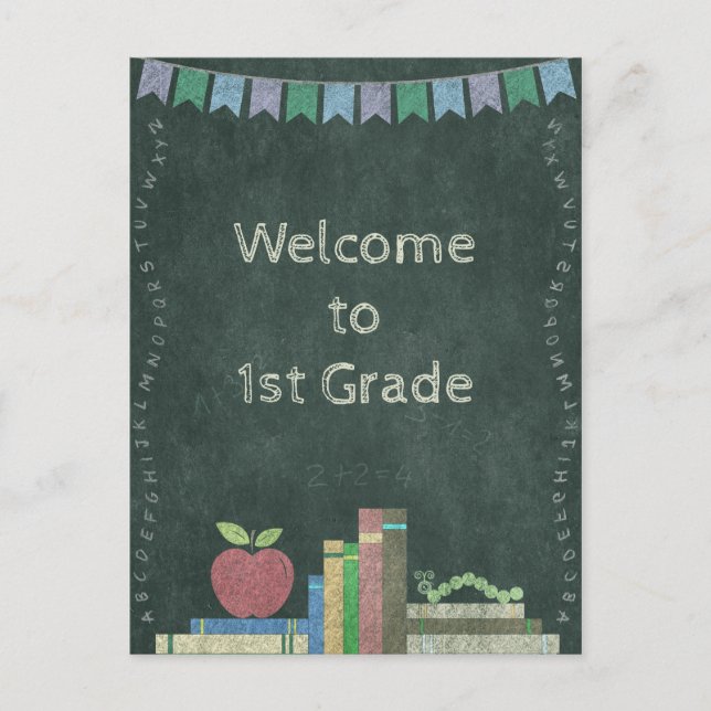 Carte Postale Premier jour | Bienvenue à la première année (Devant)