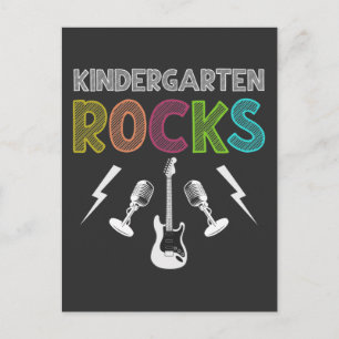 Carte Postale Premier jour de jardin d'enfants Rocks Guitare Lov