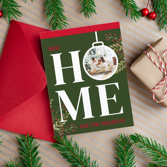 Carte Postale Premier Noël à New Home Festive Festive Rouge (Créateur téléchargé)