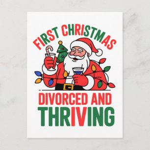 Carte Postale Premier Noël divorcé et prospère Noël