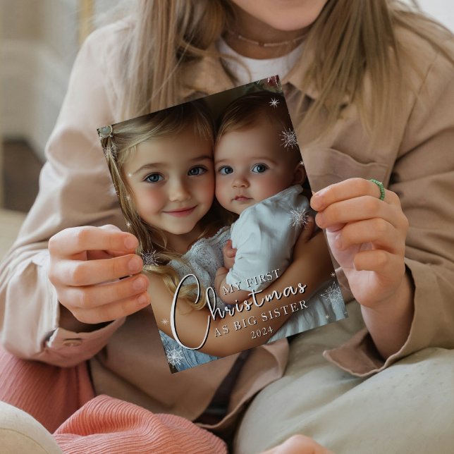 Carte Postale Premier Noël en photo Big Sister (Créateur téléchargé)