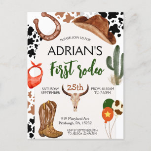Carte Postale Premier Rodéo Cow-boy occidental pour un premier a