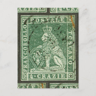 Carte Postale Premier timbre postal - Toscane (1851)
