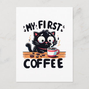 Carte Postale Première aventure de café noir