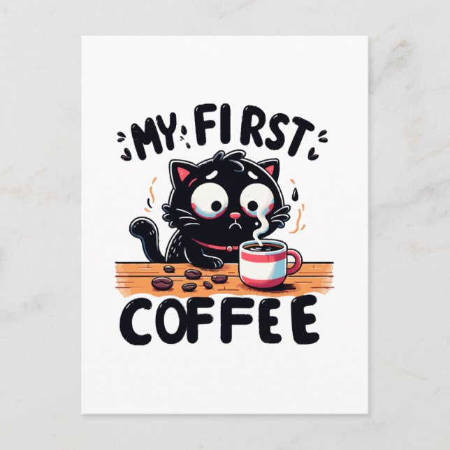 Carte Postale Première aventure de café noir (Devant)