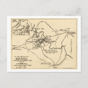 Carte Postale Première bataille de Bull Run - Guerre civile Pano