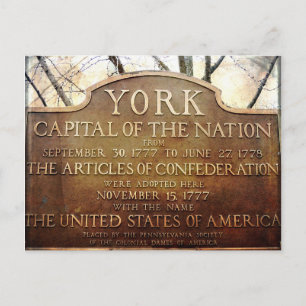 Carte Postale Première capitale de la nation York Pennsylvanie
