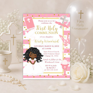Carte Postale Première communion d'une fille afro-américaine ave