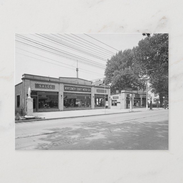 Carte Postale Première concession automobile, 1926 (Devant)