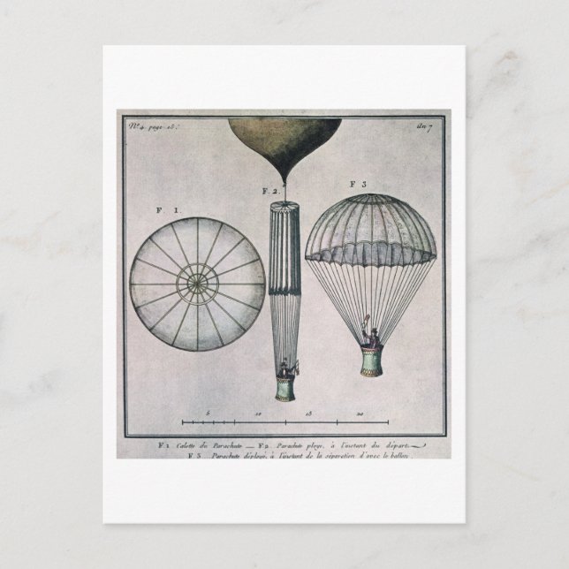 Carte Postale Première descente en parachute par André-Jacques G (Devant)