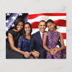 Carte Postale Première famille des États-Unis - Les Obama