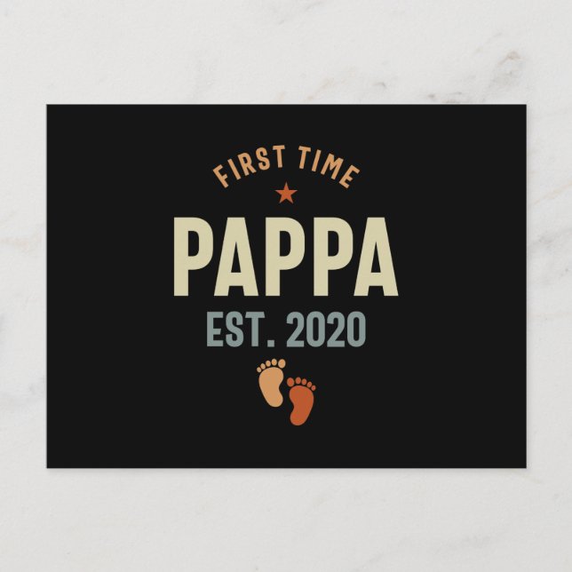 Carte Postale Première Fois Pappa Est 2020 Daddy Cadeau (Devant)