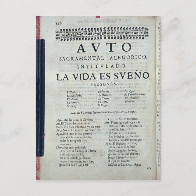 Carte Postale Première page de 'La Vida es Sueno' (Devant)