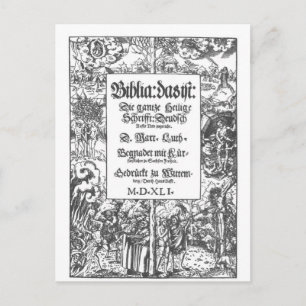 Carte Postale Première page Vielle Bible Luther