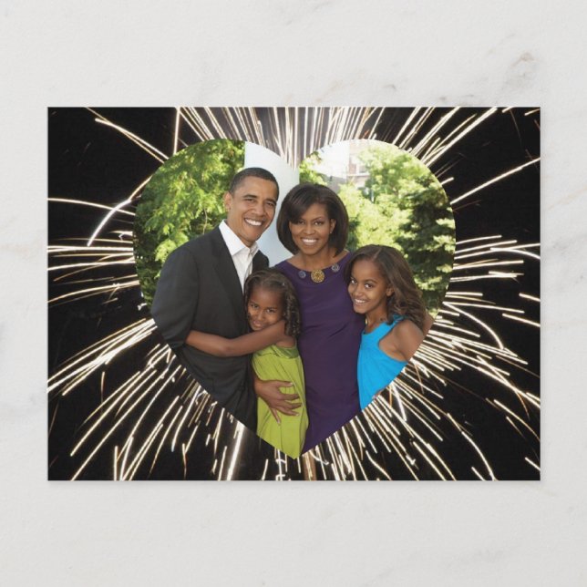 Carte Postale Première photo de famille du président Obama (Devant)