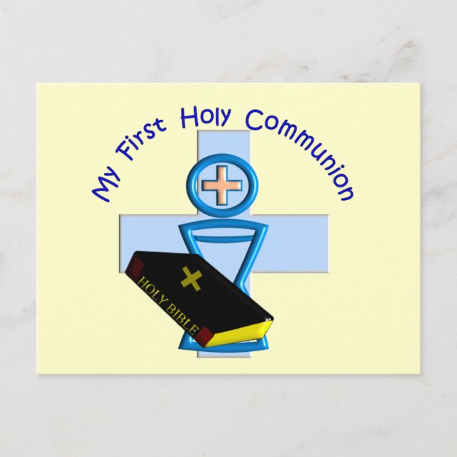 Carte Postale Premiers dons de communion sainte pour les enfants (Devant)