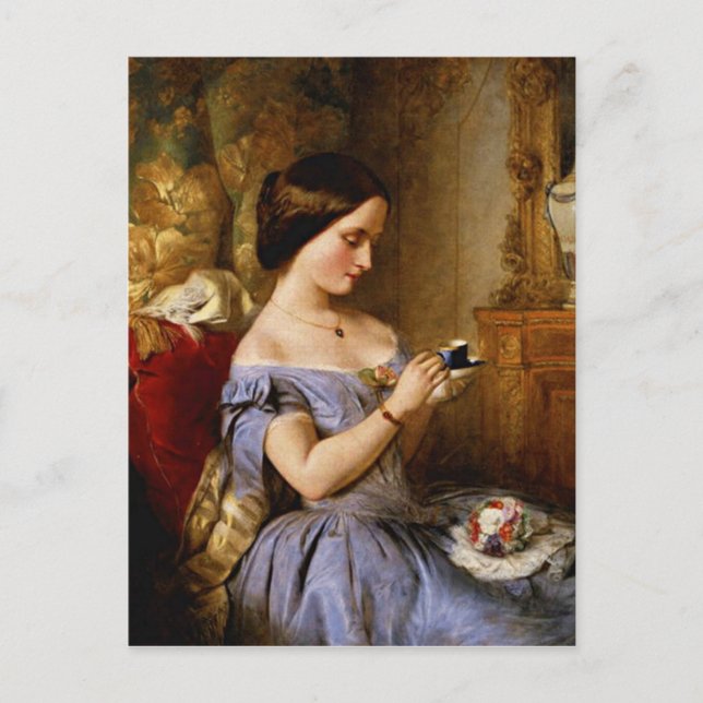 Carte Postale Prendre du thé dans le salon de dessin (Devant)