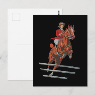 Carte Postale Prendre un Flyer, Cavalière Féminine Vintage