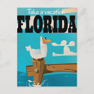 Carte Postale Prenez des vacances - Affiche de voyage vintage Fl