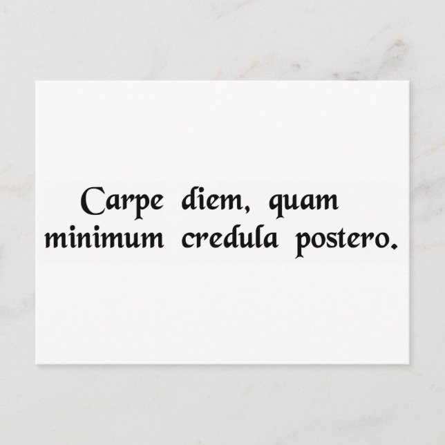 Carte Postale Prenez le jour, faites confiance le moins possible (Devant)