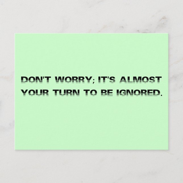 Carte Postale Prenez un numéro pour le service à la clientèle pe (Devant)