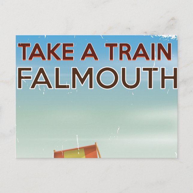 Carte Postale Prenez un train Falmouth Cornwall affiche de vacan (Devant)