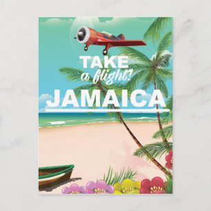 Carte Postale Prenez un vol ! Jamaïque Affiche de vacances rétro