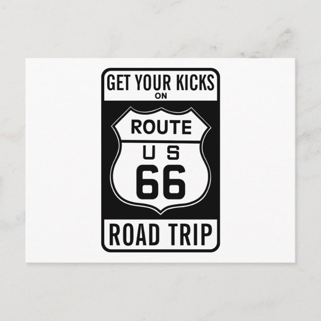 Carte Postale Prenez Vos Coups De Pied Sur La Route 66 (Devant)
