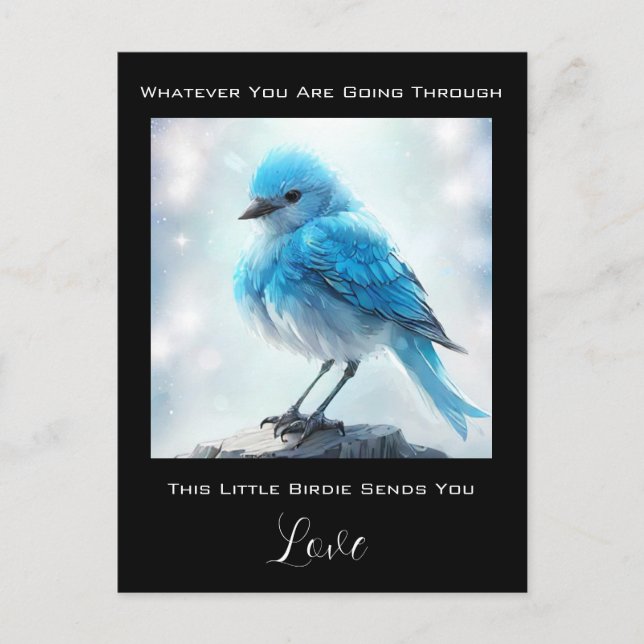 Carte Postale *~* Préoccupation Détaillé Oiseau bleu AP54 (Devant)
