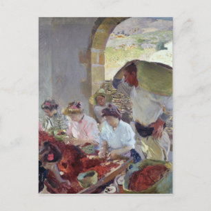 Carte Postale Préparation des raisins secs, 1890