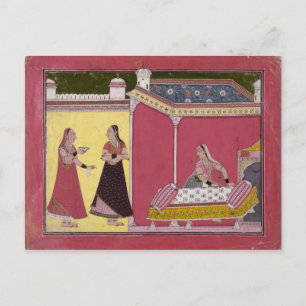 Carte Postale Préparation du lit, Bilaspur, c.1690-1700