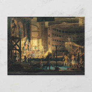Carte Postale Préparation du paysage dans un théâtre