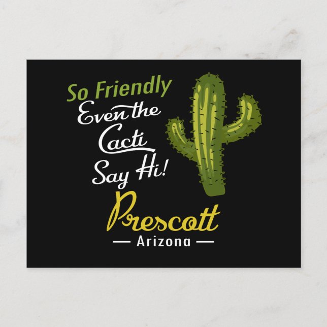 Carte Postale Prescott Cactus Funny Retro (Devant)