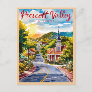 Carte Postale Prescott Valley, Arizona Watercolor Painting