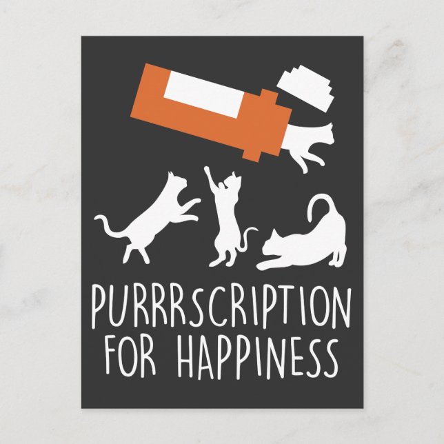 Carte Postale Prescription de chats Funny Feline Medicine Kitten (Devant)
